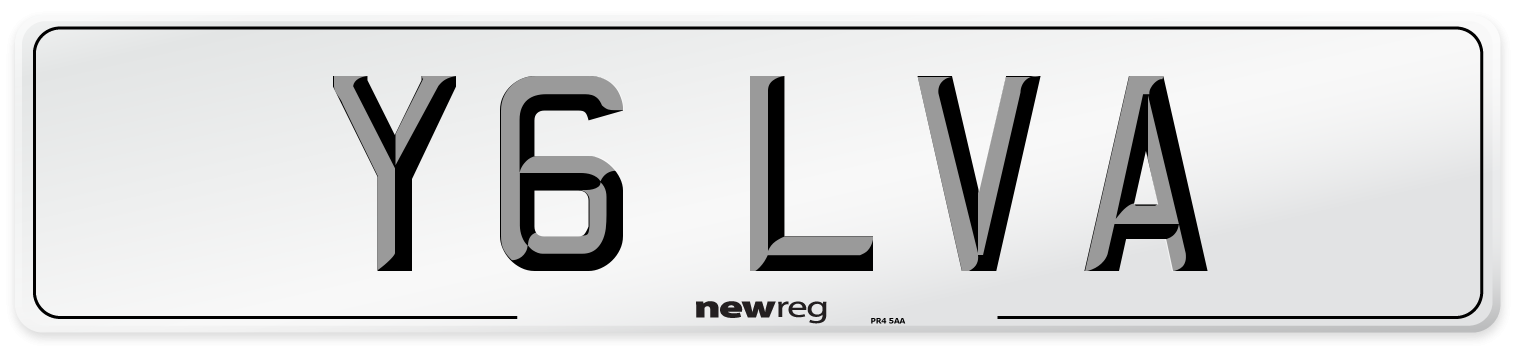 Y6 LVA Number Plate from New Reg
